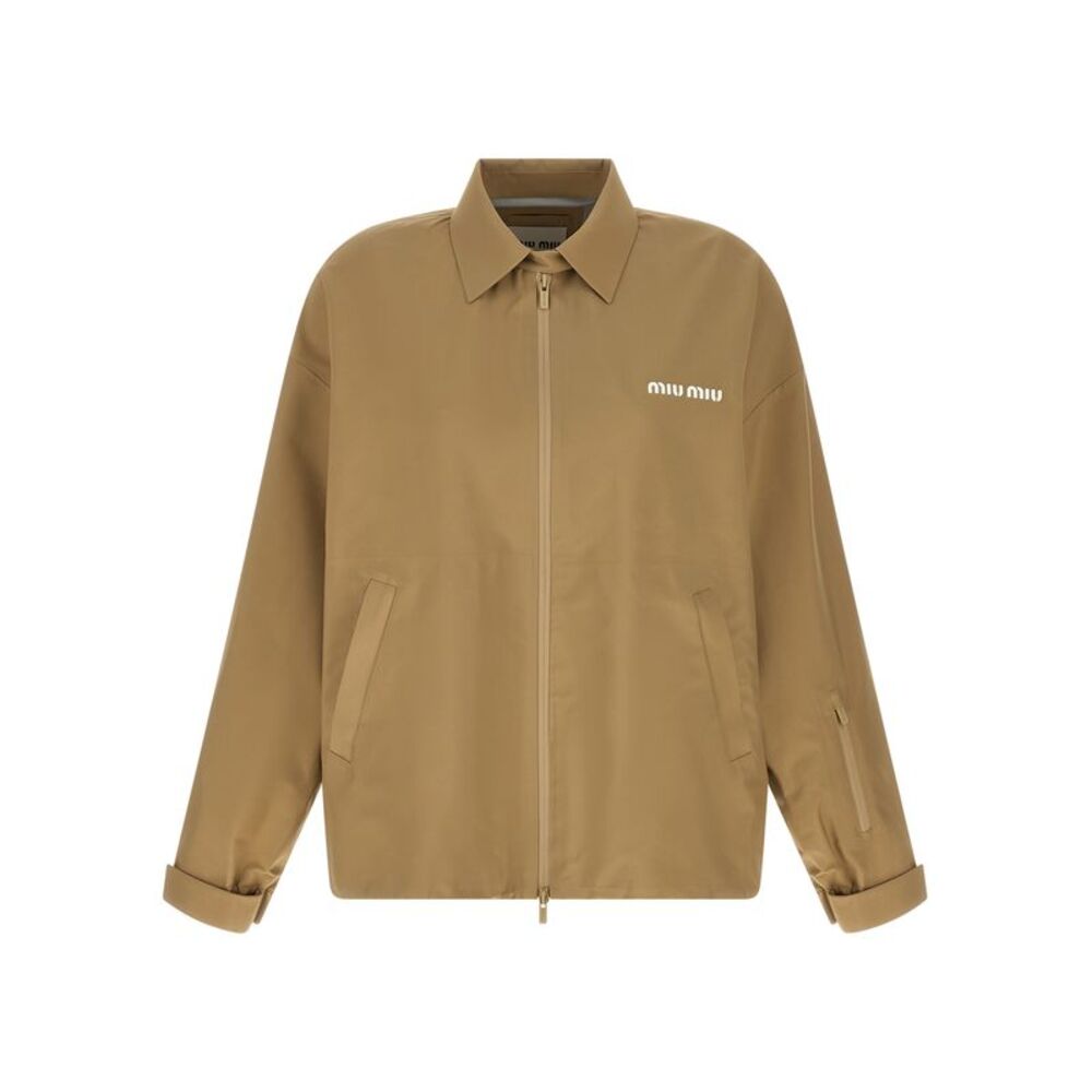 Miu Miu Beige Recycled Polyester Shell Women's Jacket